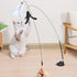 Pet Toy long pole with bell, sucker and fur